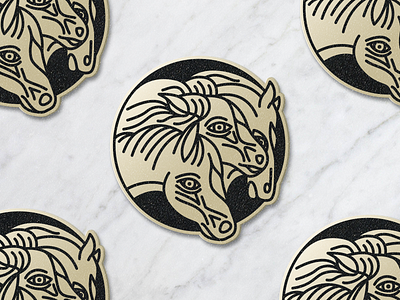 Pin Drib 3 enamel pin flash horse horses illustration pin tattoo