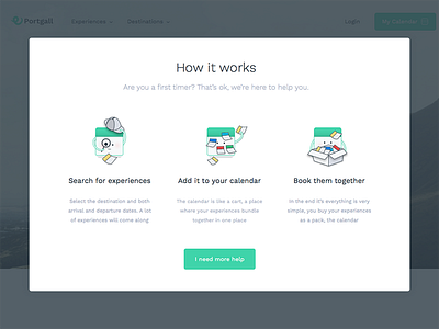 How it works design help icons illustration porto tourism travel ui ux web website