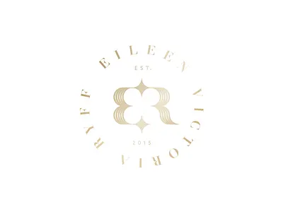 Eileen Ryff circle crest design e eileen logo mark monogram r ryff typography