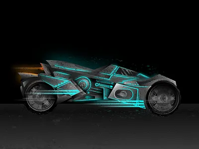Going Mobile arkham knight batman batmobile comics gotham illustration neon night vector video games