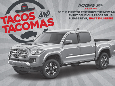 Tacos & Tacomas durham nc north carolina print red taco toyota truck