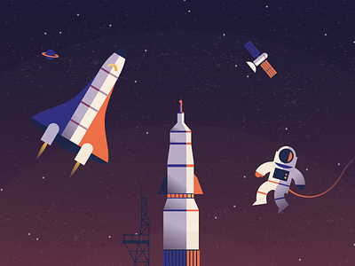 Space astronaut graphics illustration outer space shuttle space spaceship stars vector