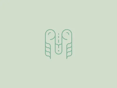 Decorative M illustration letterform line typography