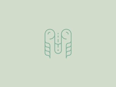 Decorative M illustration letterform line typography