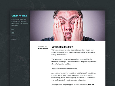 Personal Blog, V1 blog genesis framework theme typography ui ux web design wordpress