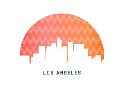 L dot A dot Califor-i-a hot design los angeles poster skyline sun