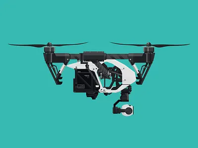 DJI Drone aerial photography ai camera dji drone flying geometric illustration robot