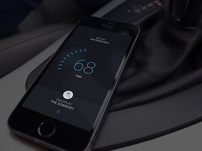 Open Road Hud auto car app carplay design experimental hud music player speedometer ui