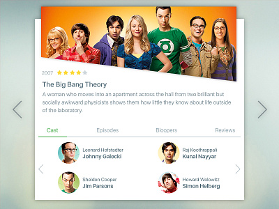 TV Show Info app cast play show tv ui widget