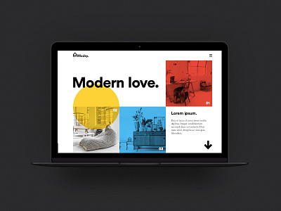 Mod Web grid layout modern primary colors shapes web