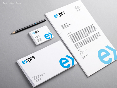 Exprs branding card cover letter logo