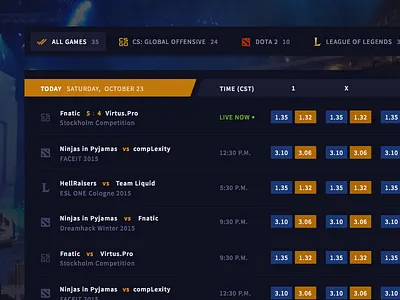 eSports Bet Exchange bet exchange betting counter strike dark ui esports gaming league of legends sketch 3 table user interface video games