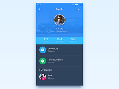 Daily UI Day 06 User Profile daily ui music ui user profile