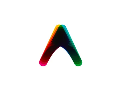 A letter mark, colorful blends, logo design symbol a arrow blend colorful dynamic geometric letter mark letter mark monogram logo logo design pointer up