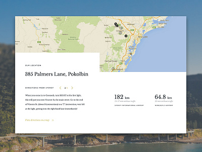 Location & directions card blocks cards location map ui ux web design webdesign