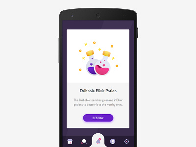 Dribbble - 2x Elixir potion cards elixir giveaway illustration invite material design ui ux vector