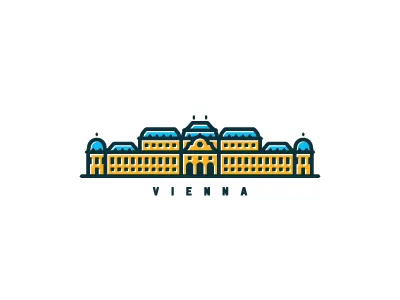 Vienna architecture austria building city europe illustration palace pictogram simple travel vienna wien