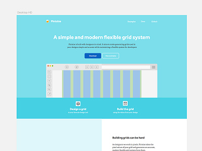 Home page flat grid ui design web design