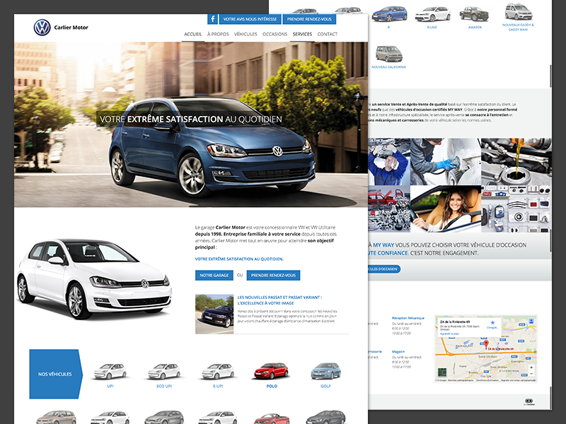 Independent Volkswagen Dealer auto car dealer design homepage responsive volkswagen website