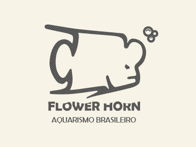 Flower Horn RS - alt version aquarium beach brazilian fish fisher fishkeeper hexagon hobby logo logotype nature wild