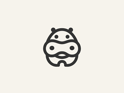 Hippo animal hippo line logo mark