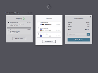Credit card express checkout checkout dailyui practice ui