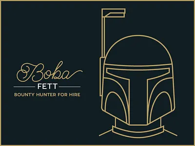 Boba Branding boba fett drawing line art logo retro star wars typography vintage