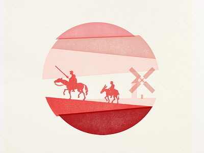 Don Quixote book illustration literature silhouette