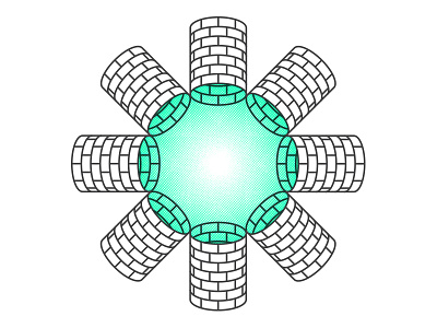 Urban sun brick illustration sun