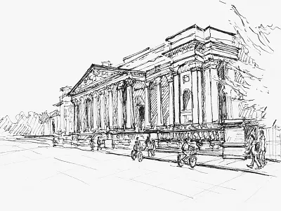 Fitzwilliam Museum - fnished sketch bw cambridge drawing ink inktober inktober2015 pen sketch