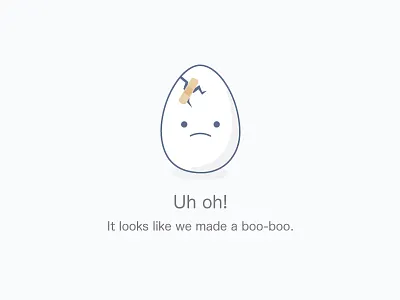 Boo-boo: 404 page 404 band aid crack egg error illustration sad vector