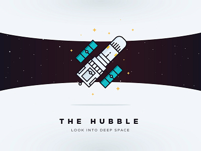 Hubble. Look into deep space. hubble outline space stars telescope universe