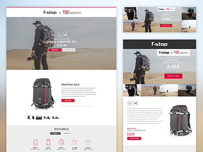 Red Bull Photography Website / Banner / Eblast backpack camera landing page red bull redbull ui ux web website