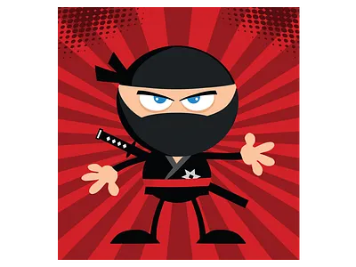 Ninja Warrior Cartoon Character cartoon character design flat graphics hittoon humor illustration mascot ninja vector warrior