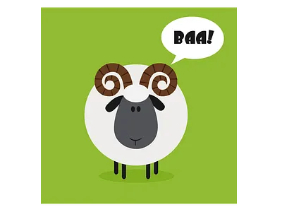 Ram Sheep Flat Design animal cartoon character design flat graphics humor illustration mascot ram sheep vector