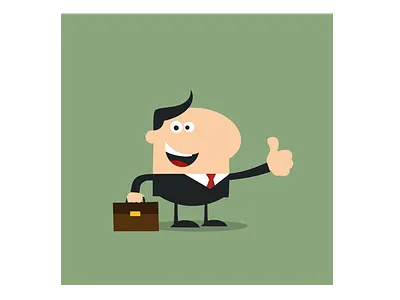 Happy Manager Giving Thumb Up business cartoon character design flat graphics humor illustration man mascot vector worker