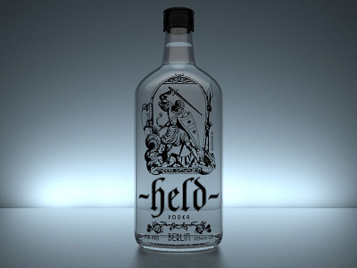 Held Vodka Rendering 3d bottle c4d cinema4d design held rendering vodka