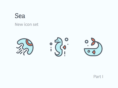 Sea Icon Set blue fish icons iconset jellyfish perfect rodchenkod sea seahorse water