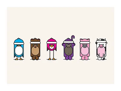 Anipills animals bear bird cow monkey pig pills