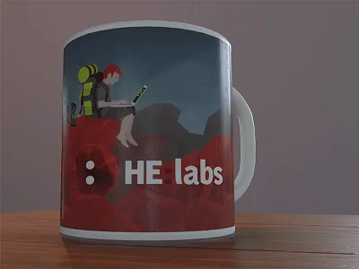 Backpacker Developer Mug art backpacker illustration mug product design ruby developer travel