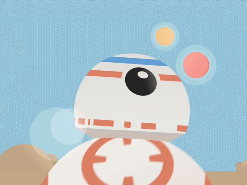 BB-8 Ball Robot 2d animation 3d animation after effects animated gif ball bb 8 cute gif loop motion graphics robot star wars