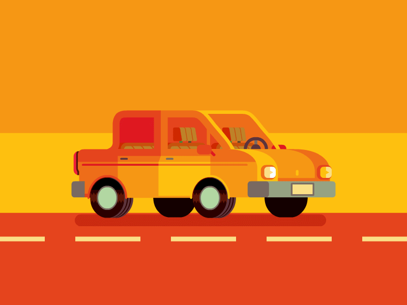 Carrito (animation test) car fun geometric gif jump vector yellow