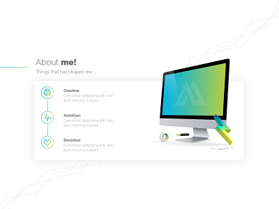 UI Card - About me section design development material portfolio profile resume theme ui ux web webdesign