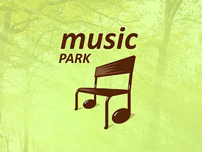 Music Park bench design grass green idea logo music nature park piotrlogo symbol