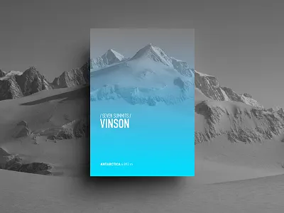 Seven Summits blue design fresh minimal mountain poster seven summits