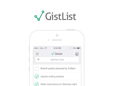 GistList for iOS app github ios ui ux