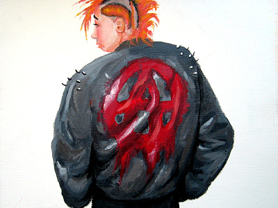 Punk acrylic anarchy art canvas