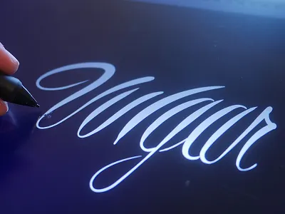 Vulgar hand lettering typography