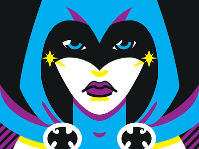 Neon Titans: Raven 80s blacklight comics neon raven teen titans trigon