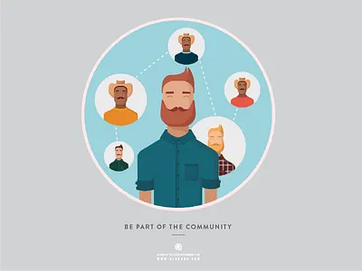 Be part of the community algrano blue coffee community how it works illustration orange